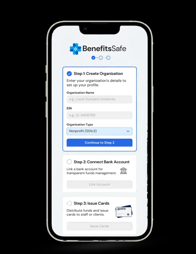 BenefitsSafe organization setup in 3 steps